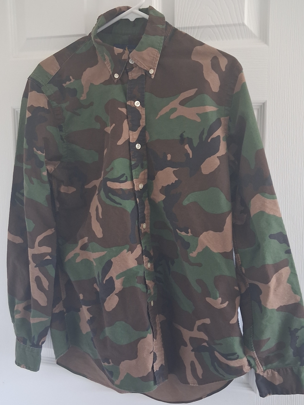 Polo Ralph Lauren Camo Button Down Shirt Mens M Classic Fit Long Sleeve Cotton